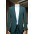 Hugo Dark Green Notched Lapel Business Men Suits