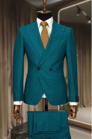 Watkins Dark Green Peaked Lapel Double Breasted Business Men Suits Watkins Dark Green Peaked Lapel Double Breasted Business Men Suits