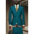 Watkins Dark Green Peaked Lapel Double Breasted Business Men Suits