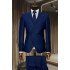 Yale Dark Blue Peaked Lapel Double Breasted Business Men Suits