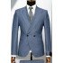 Craig Blue Peaked Lapel Double Breasted Business Men Suits