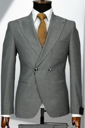 Rod Gray Peaked Lapel Double Breasted Business Men Suits Rod Gray Peaked Lapel Double Breasted Business Men Suits