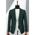 Wayne Dark Green Peaked Lapel Business Men Suits