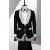 Alvis Black Wedding Men Suits With Sequins Shawl Lapel 