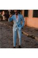 Abraham New Arrival Blue Peaked Lapel Prom Men Suits With Belt Abraham New Arrival Blue Peaked Lapel Prom Men Suits With Belt