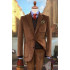 Jensen Fashion Brown Notched Lapel Corduroy Men Suits For Prom