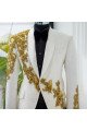 Aiden Newest White Jacquard Shawl Lapel Appliques Wedding Men Suits Aiden Newest White Jacquard Shawl Lapel Appliques Wedding Men Suits