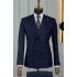 Berg Chic Dark Navy Peaked Lapel Business Men Suits