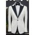 Greg Chic White Jacquard Peaked Lapel Prom Men Suits