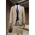 Quentin Khaki Peaked Lapel Three Pieces Business Men Suits
