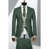 Bancroft Green Peaked Lapel Three Pieces Business Men Suits