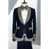 Calvin Dark Blue Shawl Lapel Wedding Men Suits