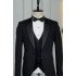 Frederic Black Peaked Lapel Three Pieces Wedding Men Suits