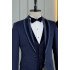 Gary Dark Blue Shawl Lapel Three Pieces Wedding Men Suits