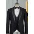 Hardy Black Peaked Lapel Three Pieces Wedding Men Suits