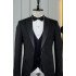 Ira Chic Black Peaked Lapel Three Pieces Wedding Men Suits