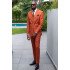 Gene Orange Peaked Lapel Double Breasted Prom Men Suits