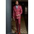 Harlan Red Peaked Lapel Double Breasted Striped Men Suits