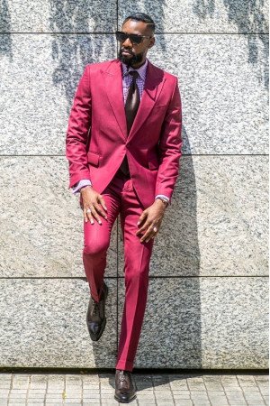 Kennedy Fuchsia Peaked Lapel Prom Men Suits Kennedy Fuchsia Peaked Lapel Prom Men Suits