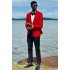 Omar Red Notched Lapel Wedding Men Suits