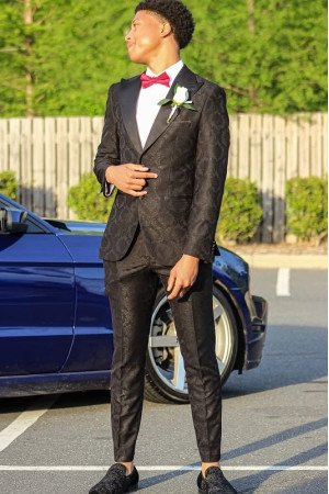 Palmer Black Peaked Lapel Jacquard Wedding Men Suits Palmer Black Peaked Lapel Jacquard Wedding Men Suits