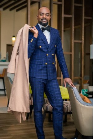 Uriah Dark Blue Peaked Lapel Double Breasted Plaid Men Suits Uriah Dark Blue Peaked Lapel Double Breasted Plaid Men Suits