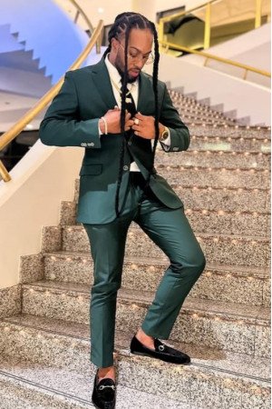Barnett Fashion Dark Green Notched Lapel Men Suits Barnett Fashion Dark Green Notched Lapel Men Suits