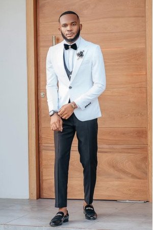 Lawrence White Notched Lapel Three Pieces Men Suits Lawrence White Notched Lapel Three Pieces Men Suits