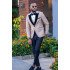 Malcolm Khaki Three Pieces Wedding Men Suits With Black Velvet Peaked Lapel