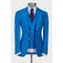 King Ocean Blue Peaked Lapel Three Pieces Wedding Men Suits