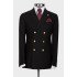 Nathaniel Black Peaked Lapel Double Breasted Business Men Suits