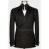 Spencer Chic Black Peaked Lapel Double Breasted Wedding Men Suits