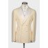 Virgil Light Yellow Peaked Lapel Double Breasted Wedding Men Suits