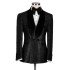 Godfery Black Sequins Double Breasted Wedding Men Suits With Velvet Shawl Lapel 