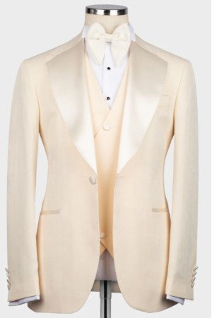 Jo Light Champagne Notched Lapel Three Pieces Wedding Men Suits Jo Light Champagne Notched Lapel Three Pieces Wedding Men Suits