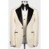 Porter Light Champagne Three Pieces Wedding Men Suits With Black Notched Lapel