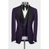 Gordon Purple Shawl Lapel Three Pieces Wedding Men Suits 