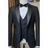John Chic Black Shawl Lapel Three Pieces Wedding Men Suits