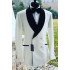 Garrett Formal White Double Breasted Best Fitted Wedding Men Suits With Velvet Shawl Lapel