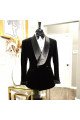 Gary Handsome Black Velvet Shawl Lapel Double Breasted Wedding Men Suits