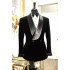 Gary Handsome Black Velvet Shawl Lapel Double Breasted Wedding Men Suits