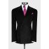 Nat Fashion Black Peaked Lapel Corduroy Slim Fit Men Suits