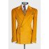 Quentin Newest Gold Peaked Lapel Corduroy Slim Fit Men Suits