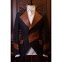Tanner Chic Dark Navy Best Fitted Prom Men Suits With Leather Notched Lapel