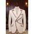 Cameron Stylish Beige Peaked Lapel Best Fitted Prom Men Suits