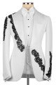 Reeves Fashion White Peaked Lapel Three Pieces Appliques Men Suits For Prom Reeves Fashion White Peaked Lapel Three Pieces Appliques Men Suits For Prom
