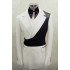 Douglas White Jacquard Notched Lapel Best Fitted Prom Suits With Black Shoulder
