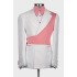 Giancarlo Chic White Notched Lapel Jacquard Men Suits With Pink Shoulder