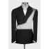 Knight Chic Black Notched Lapel Jacquard Prom Men Suits With Gray Shoulder