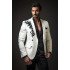 Hamiltion Fashion White Peaked Lapel Appliques Men Suits For Prom